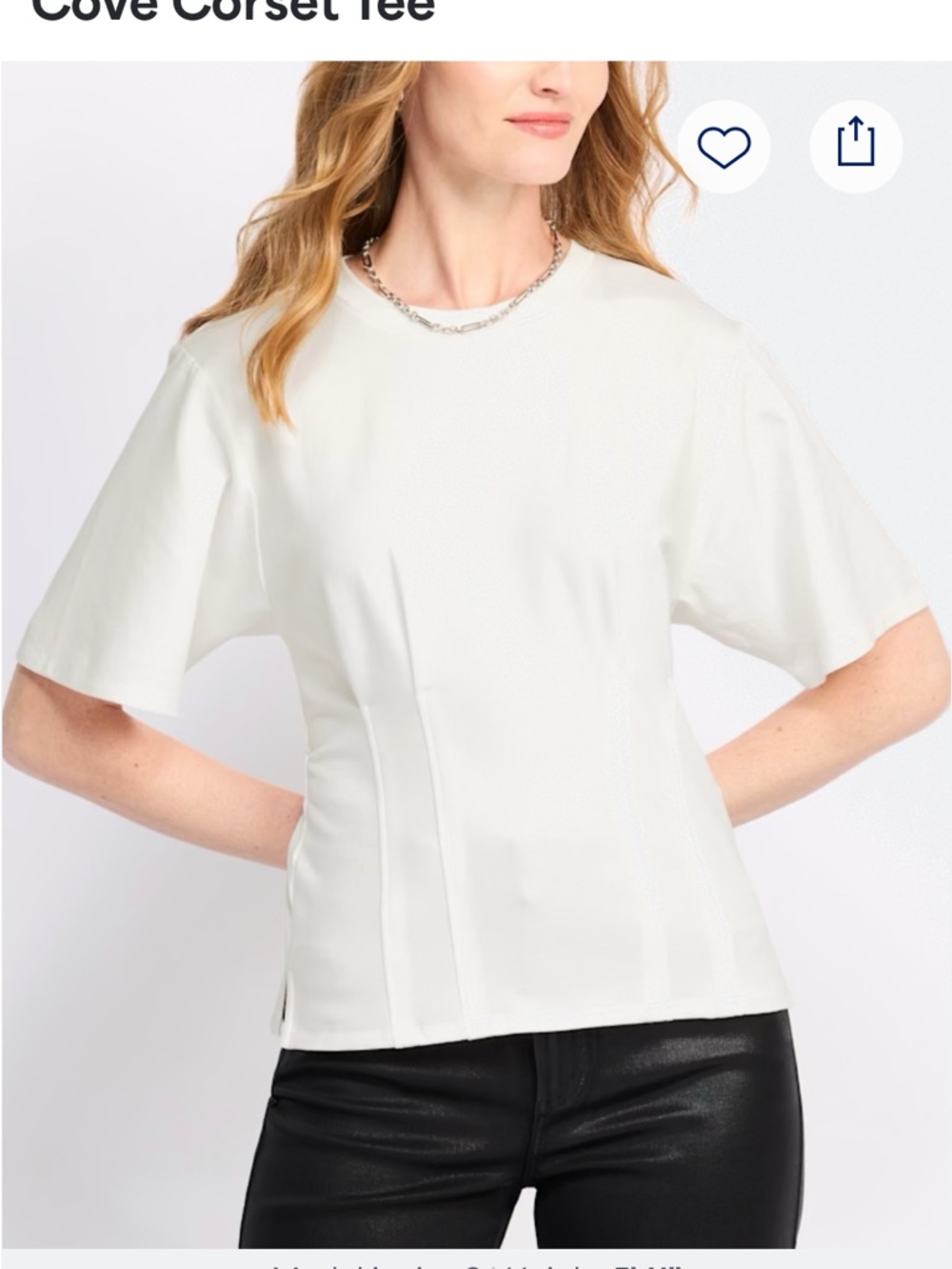 nine britton White Corset-Seamed Short Sleeve Tee
